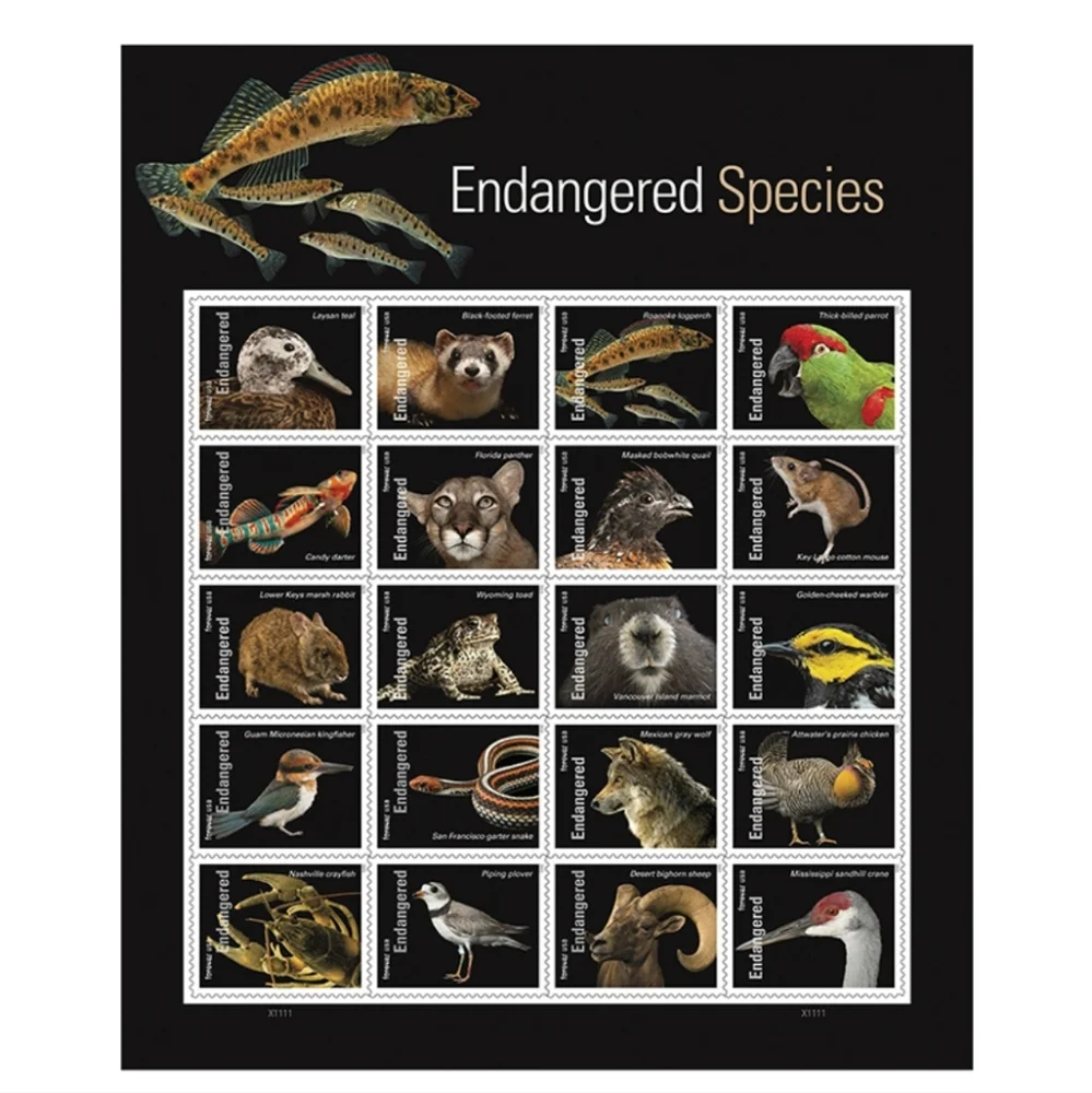 100 Forever Stamps Endangered Species Animals Stamp USPS Postage Mail‎